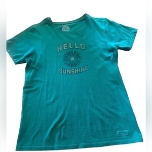 Life is Good Short Sleeve T-Shirt - Womens Size Small - Green